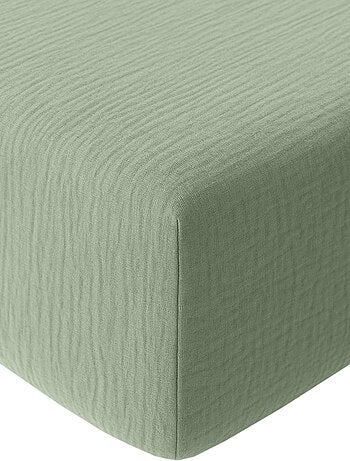 Drap housse Gaze de Coton Lavé grand bonnet