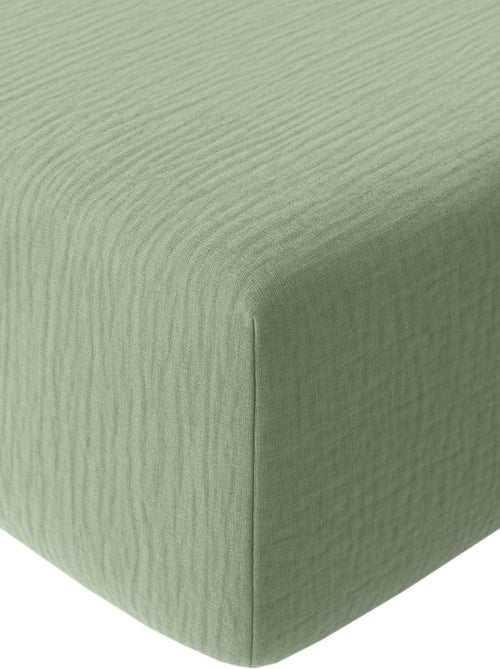 Drap housse Gaze de Coton Lavé grand bonnet - Kiabi Drap housse Gaze de Coton Lavé grand bonnet - Kiabi