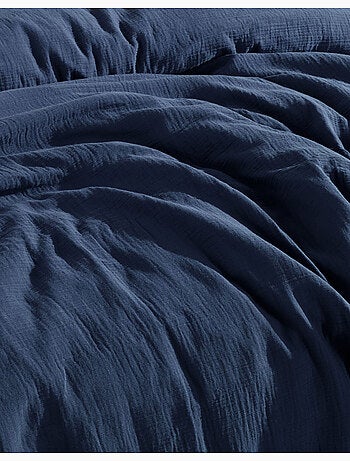 Drap housse gaze de coton marine