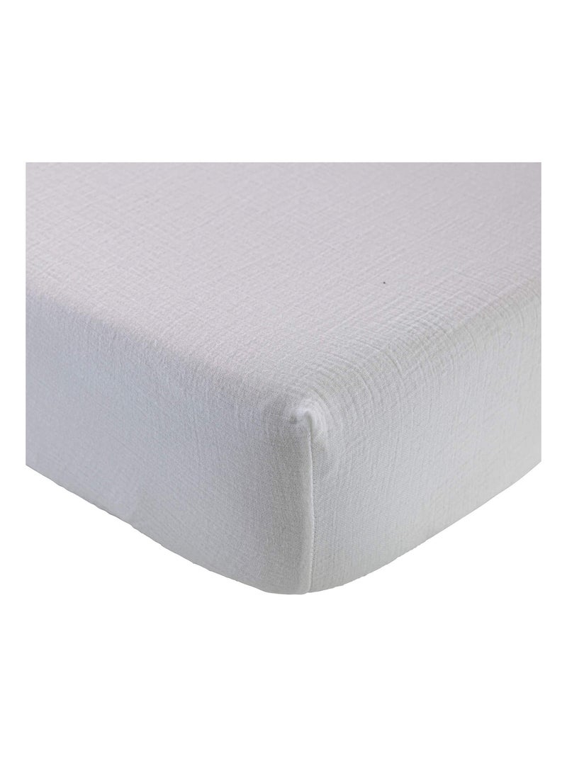 Drap housse gaze de coton NOA Blanc - Kiabi