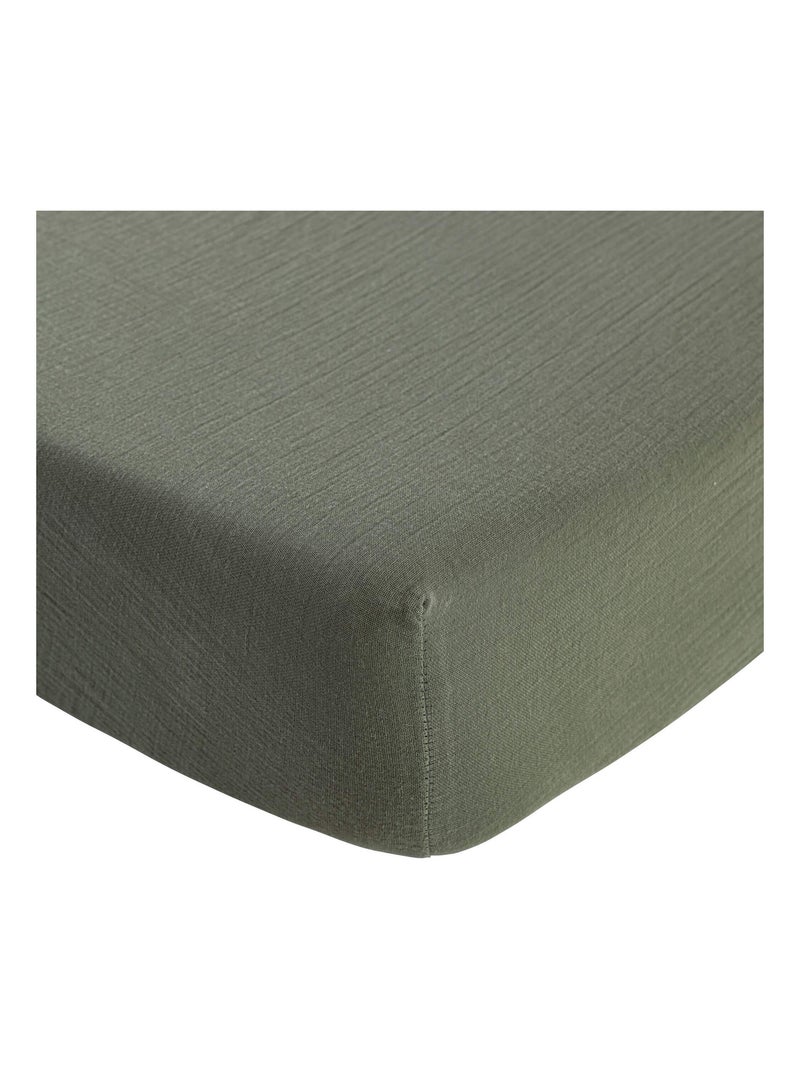Drap housse gaze de coton NOA Kaki - Kiabi