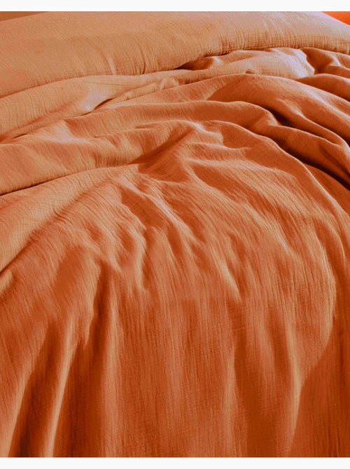 Drap housse gaze de coton ocre - Kiabi