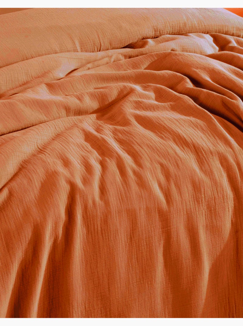 Drap housse gaze de coton ocre Ocre - Kiabi