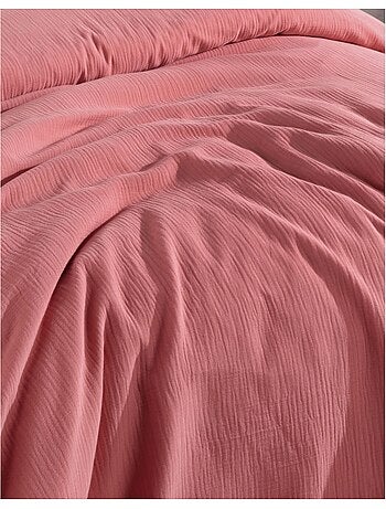 Drap housse gaze de coton pêche