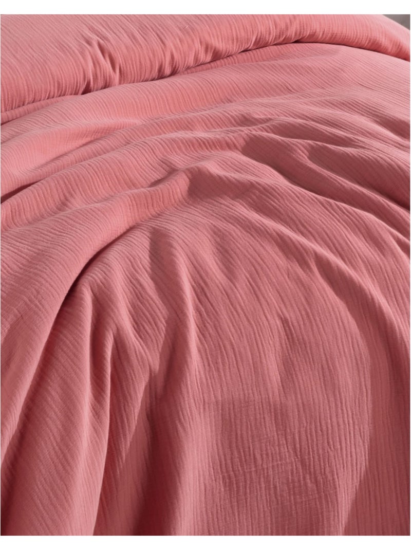Drap housse gaze de coton pêche Peche - Kiabi