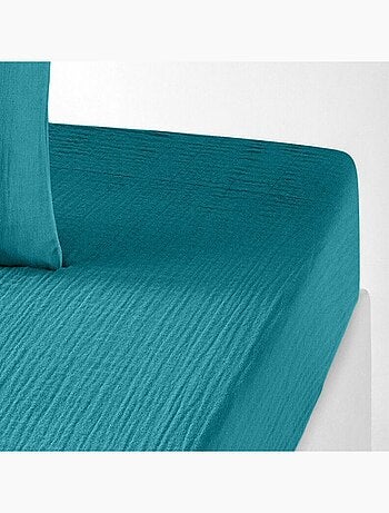 Drap housse gaze de coton uni Harmonieux