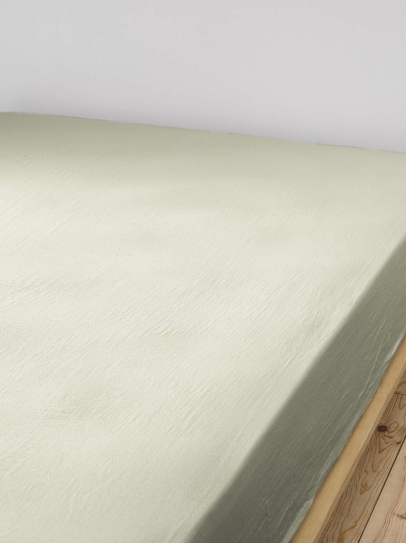 Drap housse gaze de coton Vert d'eau - Kiabi