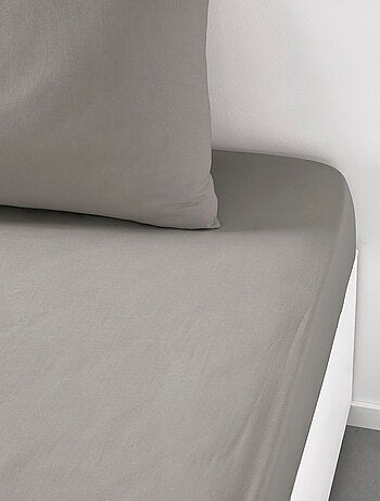 Drap housse grand bonnet 2 personnes uni coton PRESTIGE