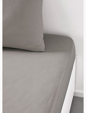 Drap housse grand bonnet 2 personnes uni coton PRESTIGE