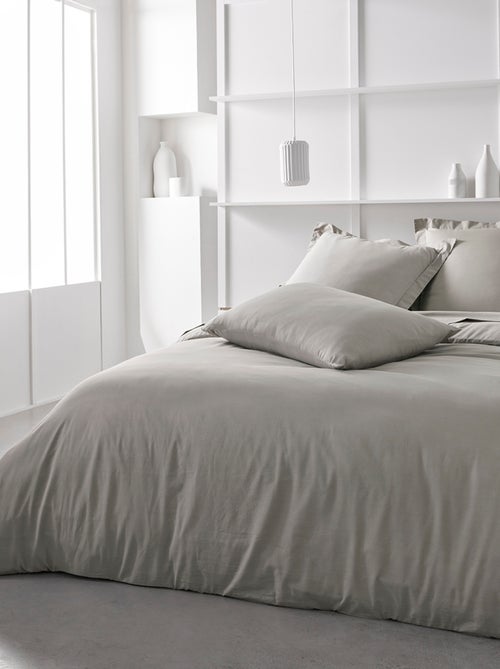 Drap housse grand bonnet 2 personnes uni coton PRESTIGE - Kiabi