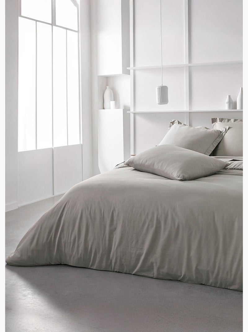 Drap housse grand bonnet 2 personnes uni coton PRESTIGE Beige - Kiabi