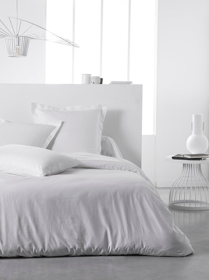 Drap housse grand bonnet 2 personnes uni coton PRESTIGE Blanc - Kiabi