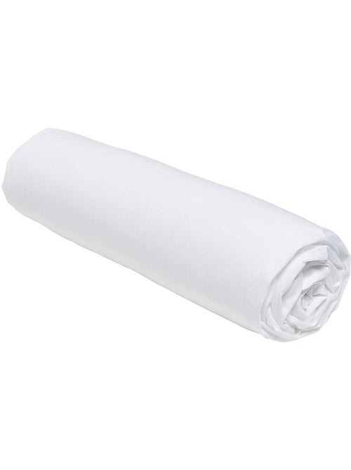 Drap housse grand bonnet 2 personnes uni coton PRESTIGE - Kiabi