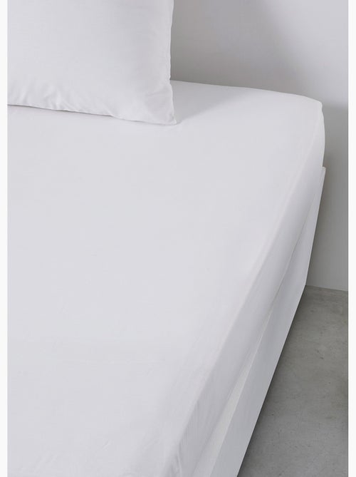 Drap housse grand bonnet 2 personnes uni coton PRESTIGE - Kiabi