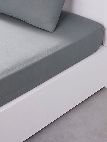 Drap housse grand bonnet 2 personnes uni coton PRESTIGE