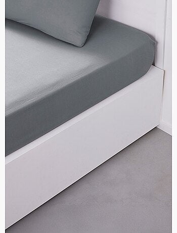 Drap housse grand bonnet 2 personnes uni coton PRESTIGE