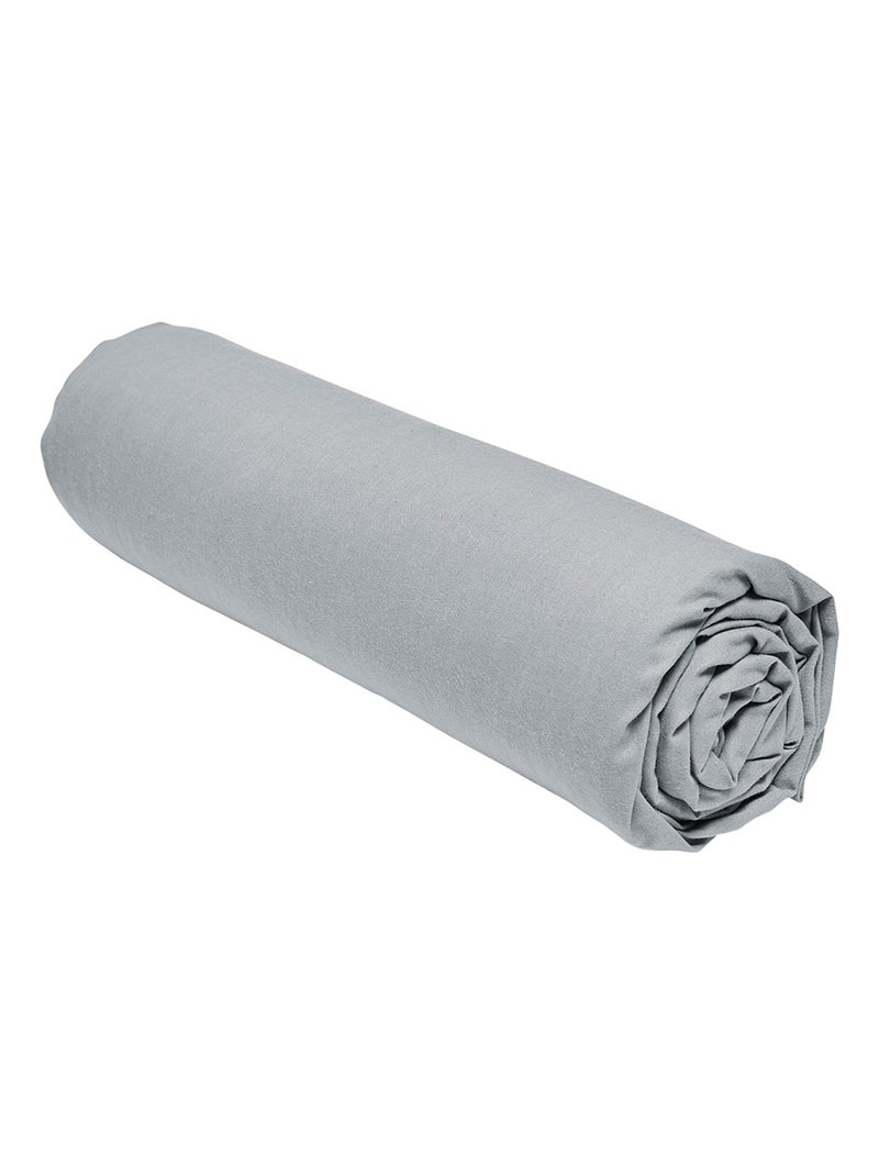 Drap housse grand bonnet 2 personnes uni coton PRESTIGE Gris - Kiabi