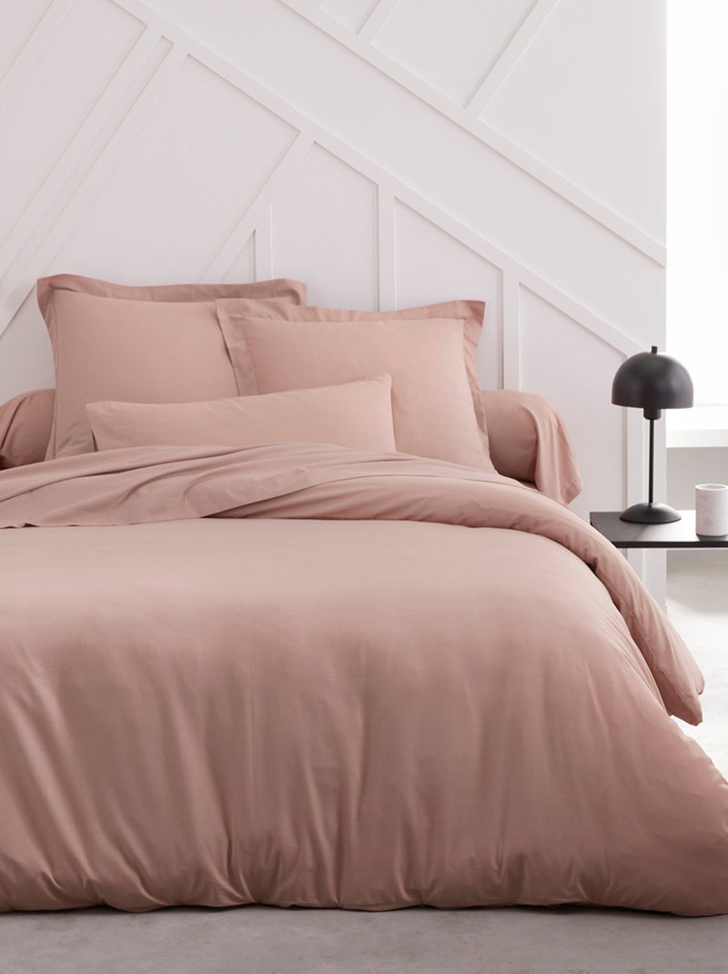 Drap housse grand bonnet 2 personnes uni coton PRESTIGE Rose - Kiabi