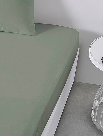 Drap housse grand bonnet 2 personnes uni coton PRESTIGE