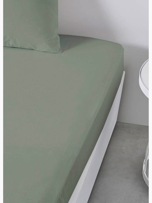 Drap housse grand bonnet 2 personnes uni coton PRESTIGE - Kiabi