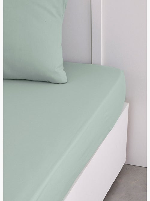 Drap housse grand bonnet 2 personnes uni coton PRESTIGE - Kiabi