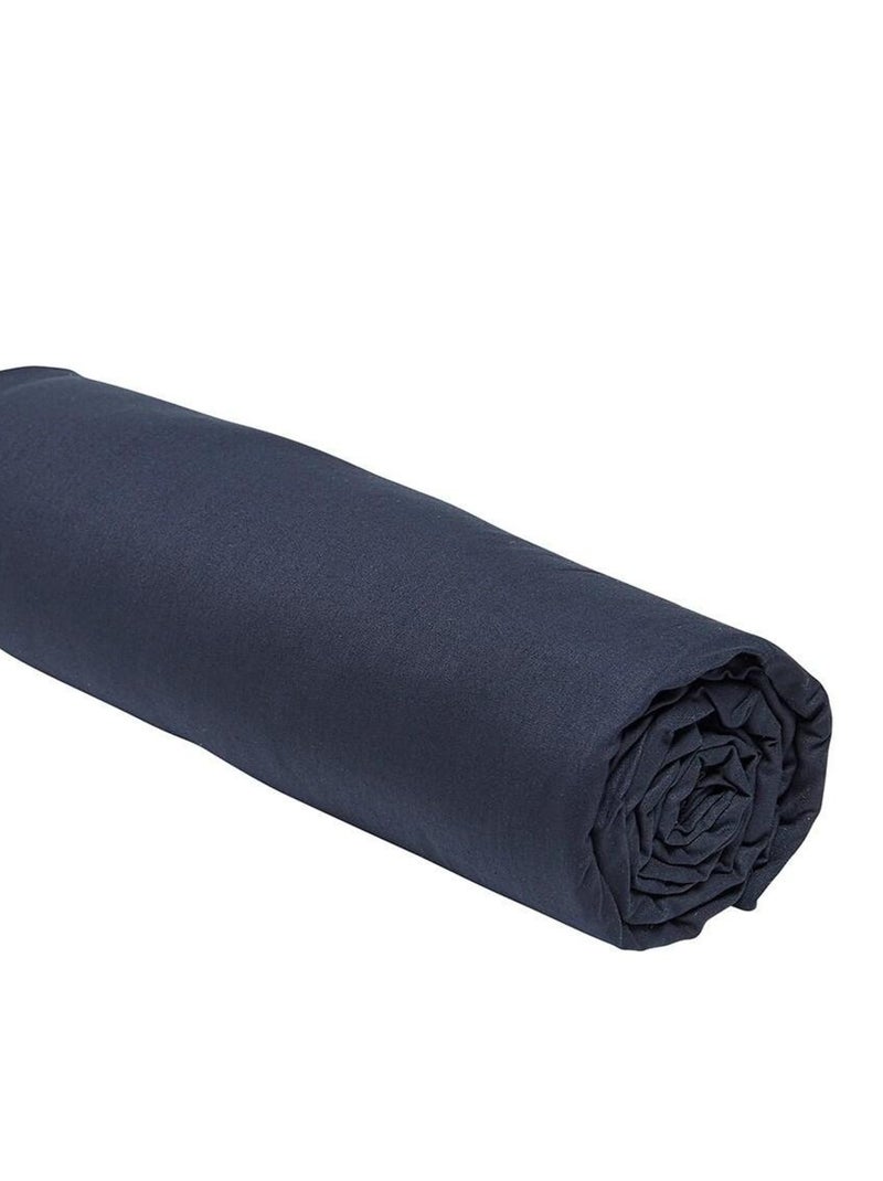 Drap housse grand bonnet pour lit BIO ORGANIC Bleu marine - Kiabi