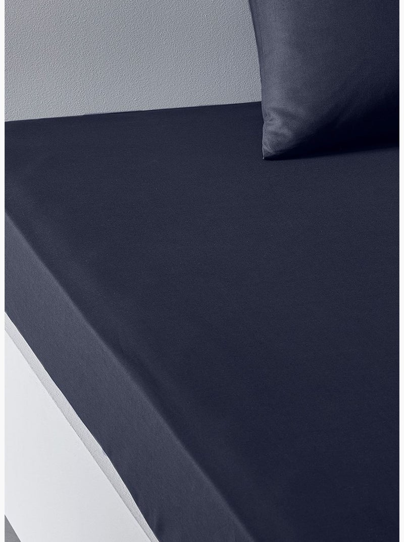 Drap housse grand bonnet pour lit BIO ORGANIC Bleu marine - Kiabi