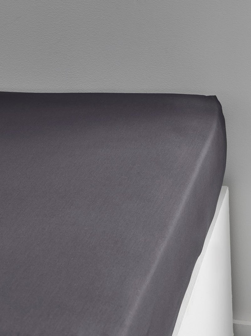 Drap housse grand bonnet pour lit PRESTIGE gris anthracite - Kiabi