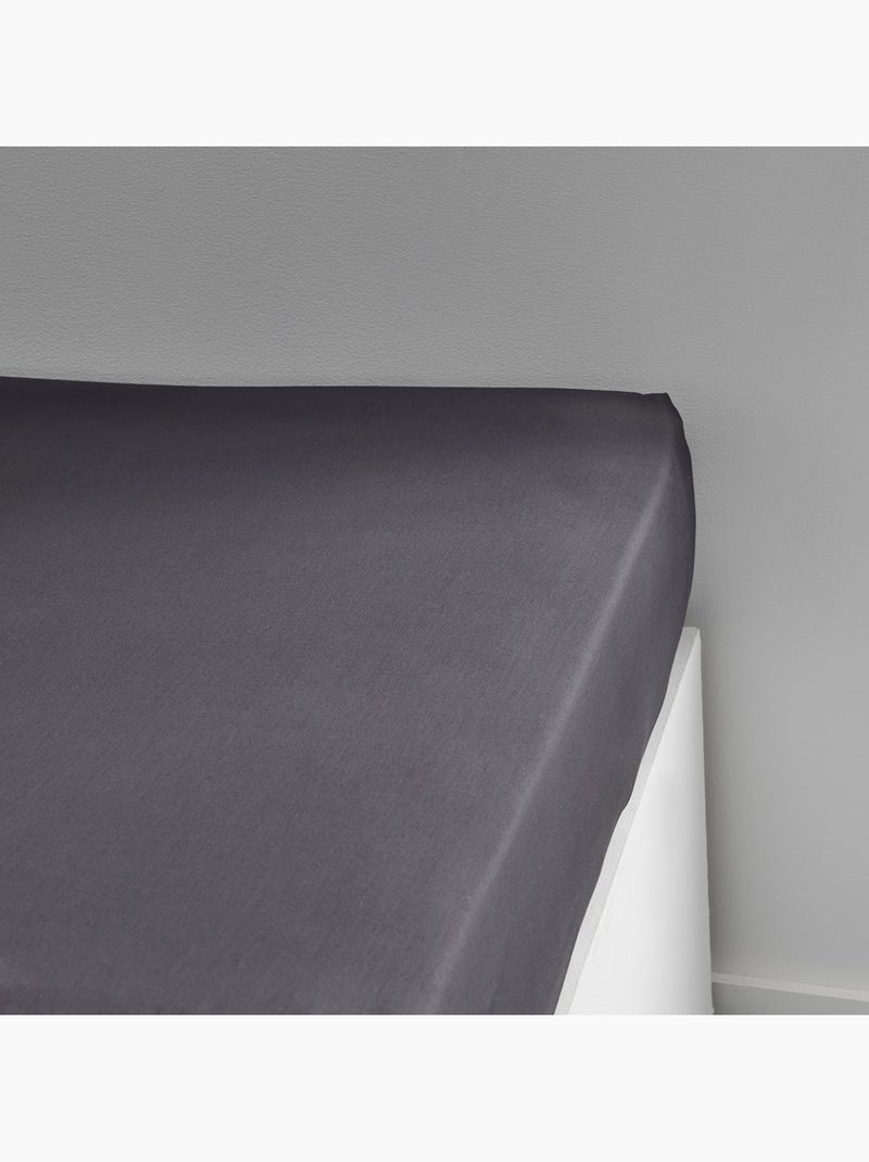 Drap housse grand bonnet pour lit PRESTIGE gris anthracite - Kiabi