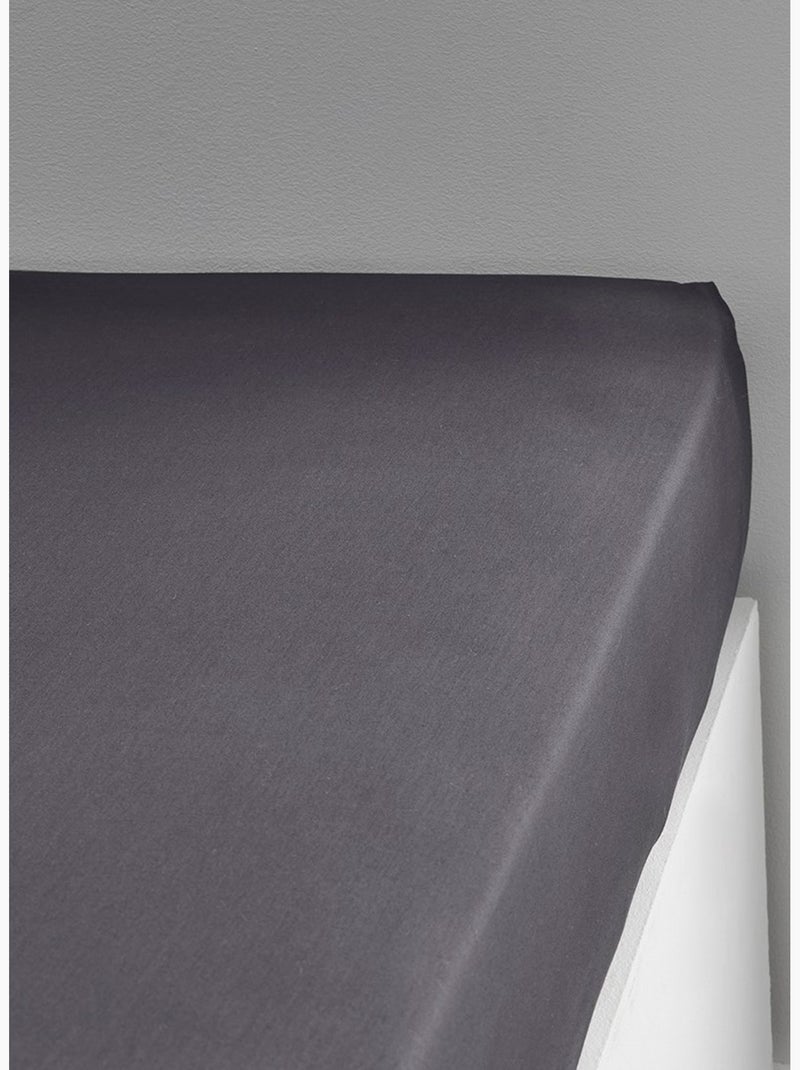 Drap housse grand bonnet pour lit PRESTIGE gris anthracite - Kiabi