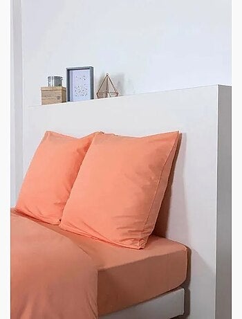 Drap housse grand bonnet uni microfibre 160x200 cm corail
