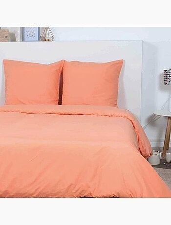 Drap housse grand bonnet uni microfibre 160x200 cm corail