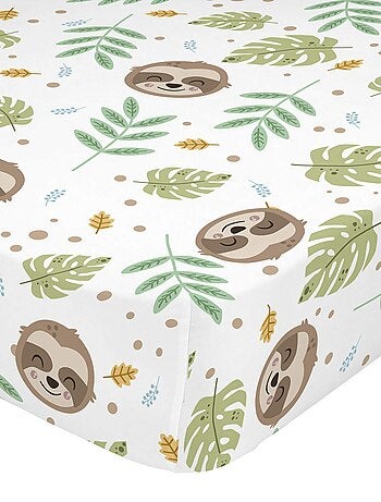 Drap-housse Happy sloth Berceau "Happyfriday