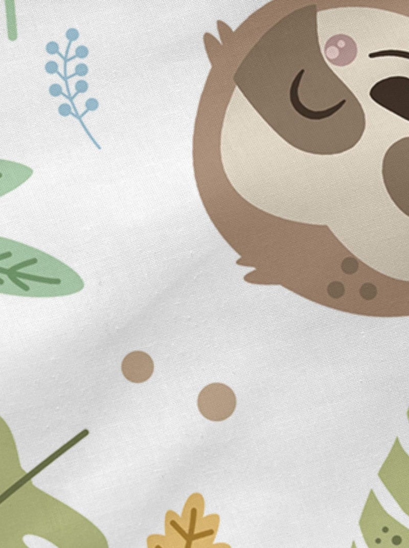 Drap-housse Happy sloth "Happyfriday" Blanc - Kiabi