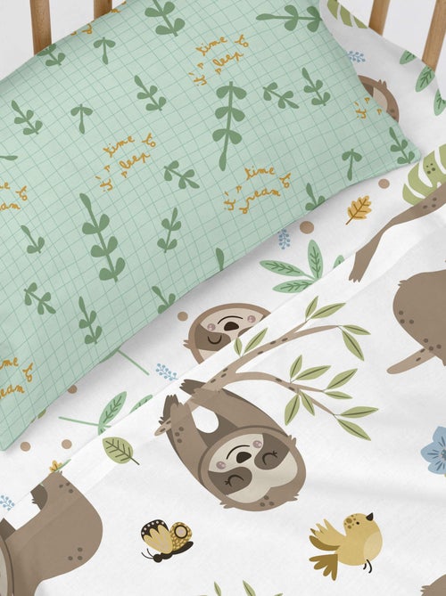 Drap-housse Happy sloth Lit Bébé "Happyfriday" - Kiabi