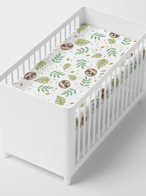 Drap-housse Happy sloth Lit Bébé "Happyfriday" - Kiabi