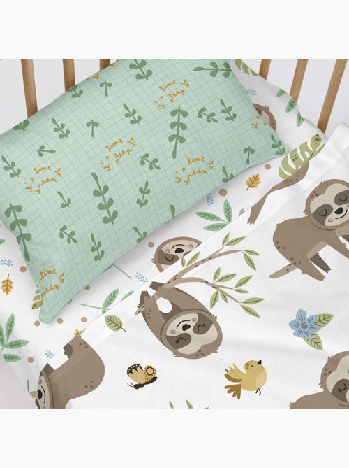 Drap-housse Happy sloth Lit Bébé "Happyfriday" - Kiabi
