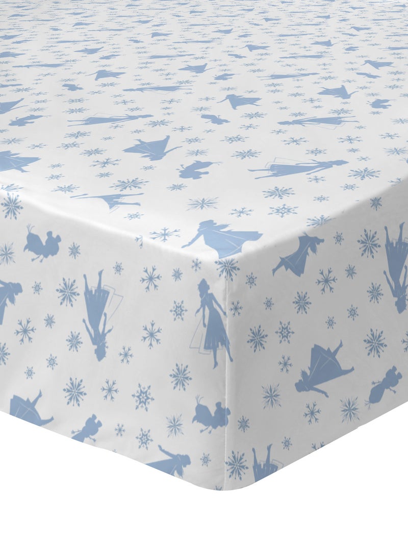 Drap-housse imprimÃ© 100% coton, DISNEY FROZEN 2 TRIO Blanc - Kiabi