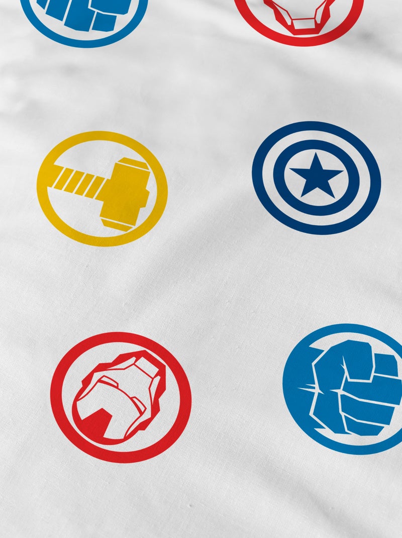 Drap-housse imprimé 100% coton, AVENGERS HOME TEAM Blanc - Kiabi