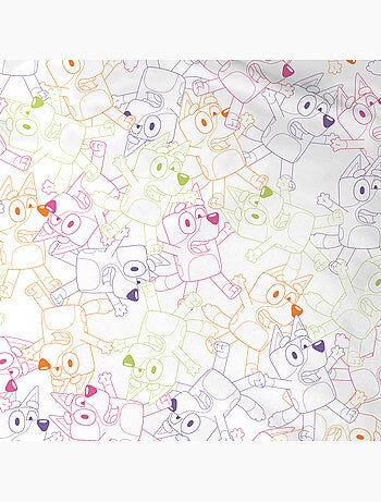 Drap-housse imprimé 100% coton, BLUEY COLORFUL