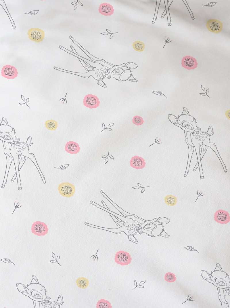 Drap-housse imprimé 100% coton, DISNEY HOME BAMBI FLOWERS Blanc - Kiabi
