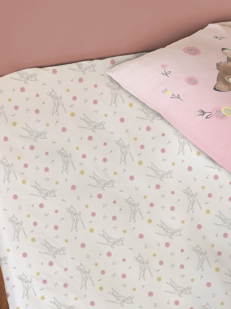 Drap-housse imprimé 100% coton, DISNEY HOME BAMBI FLOWERS Blanc - Kiabi