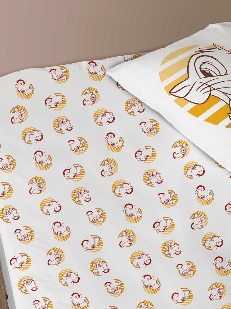 Drap-housse imprimé 100% coton, DISNEY HOME LE ROI LION PRINCE Blanc - Kiabi