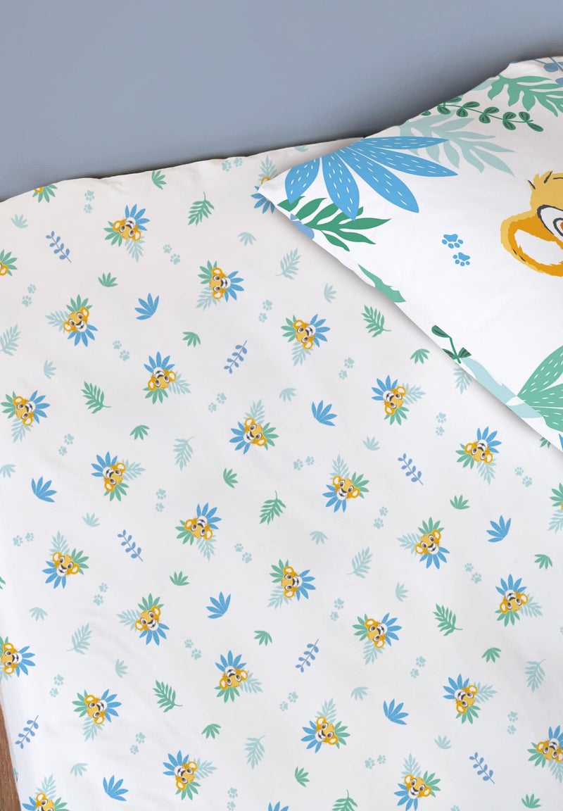 Drap-housse imprimé 100% coton, DISNEY HOME LE ROI LION SIMBA Blanc - Kiabi