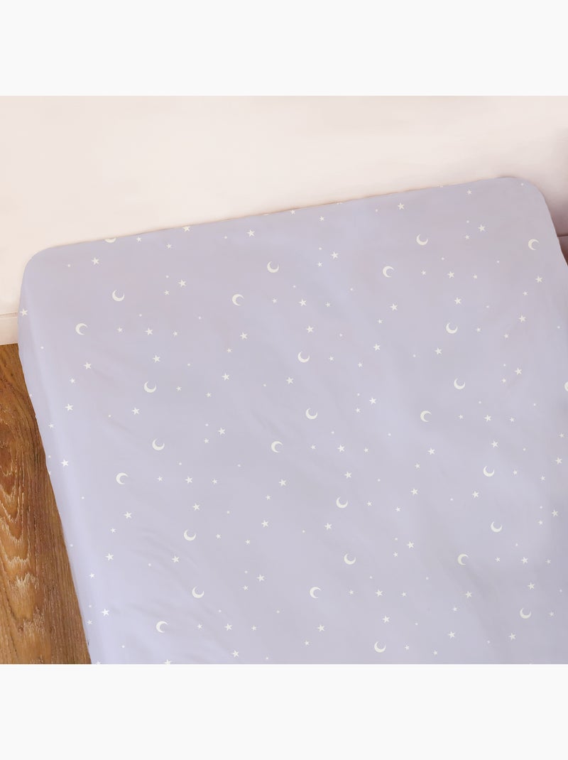 Drap-housse imprimé 100% coton, DISNEY HOME STITCH HAPPY Violet - Kiabi
