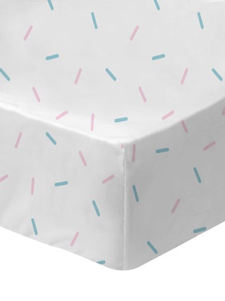 Drap-housse imprimé 100% coton, DISNEY HOME STITCH STRIPE