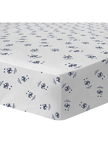 Drap-housse imprimé 100% coton, FFF RAYURES