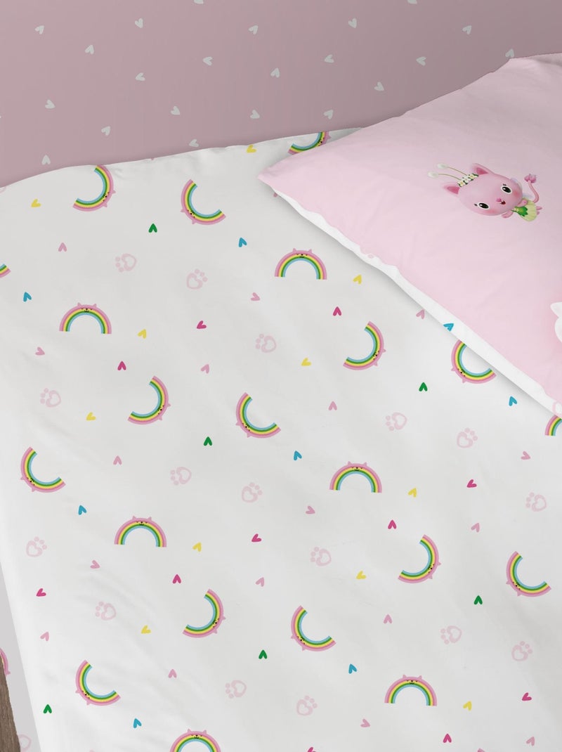 Drap-housse imprimé 100% coton, GABBY ET LA MAISON MAGIQUE GARDEN Blanc - Kiabi