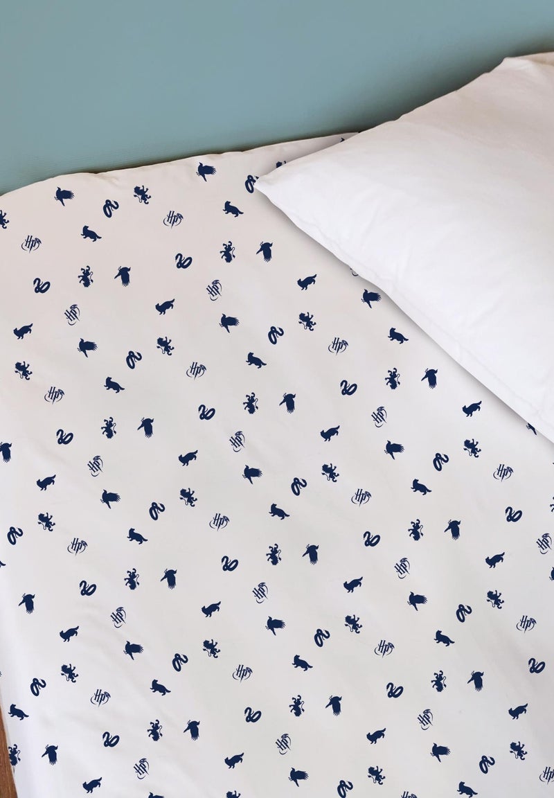 Drap-housse imprimé 100% coton, HARRY POTTER BLASON Blanc - Kiabi