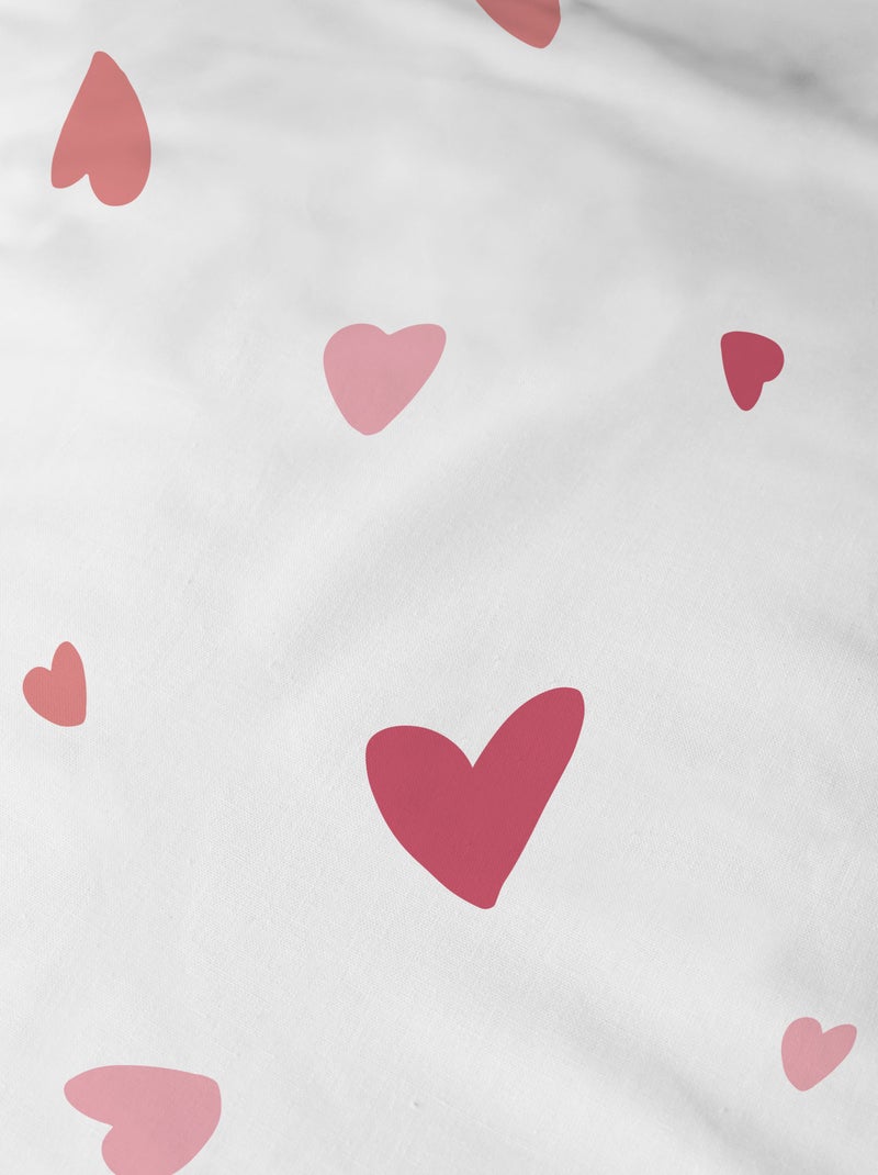 Drap-housse imprimé 100% coton, HEART Multicolore - Kiabi